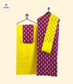 Deep Maroon Golden Printed Sunshine Cotton 3‑Piece - Image 2
