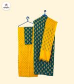 Emerald Green Golden Motif Printed Sunshine Cotton 3‑Piece - Image 2