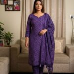 Deep Violet Mosaic Batik 3‑Piece