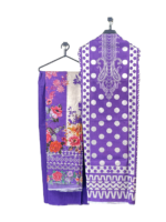 Royal Violet Fusion Printed Cotton 3-Piece - Image 2