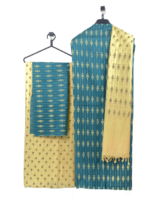 Peacock Teal Vertical Motif Printed Elegance Cotton 3‑Piece - Image 2